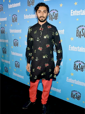 Vinny Chibber in Harleen Kaur Floral Eyelet Sumeet Kurta for Entertainment Weekly