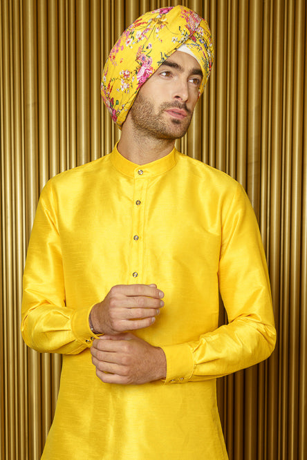 RAFI Summer Floral Turban - Side View - Harleen Kaur - Indian Menswear