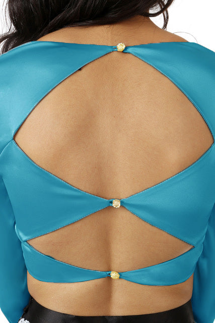 NIDA Long Sleeve Satin Top