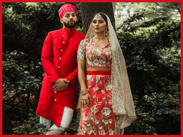 An Enchanted Pair: Matching Bride & Groom Outfits  HarleenKaur