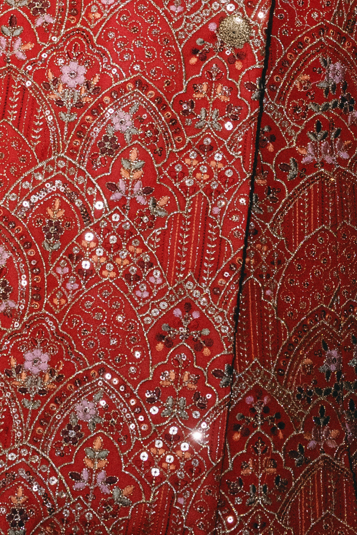 RAJEANA Red Embroidered Lehenga Top