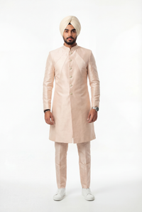 ADNAN Beige and Blush Sherwani Jacket