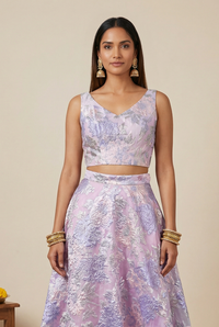SONIA Lavender Jacquard Top