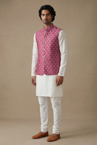 ARJUN Magenta Floral Bandi Vest (Sample)
