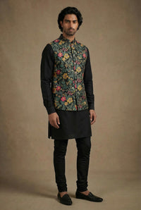 ARJUN Jungle Jacquard Jodhpuri Vest