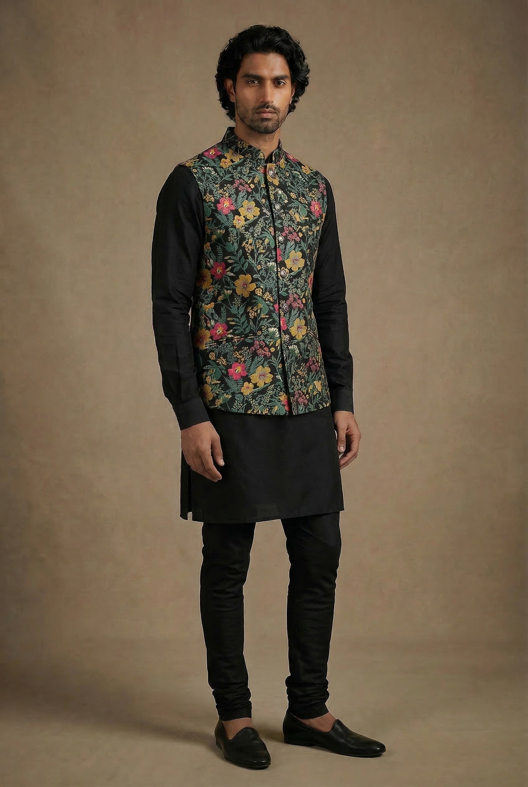 ARJUN Jungle Jacquard Jodhpuri Vest