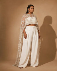 AVEENA Embroidered Gold Cape