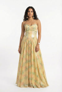AYANA Strapless Yellow Dress