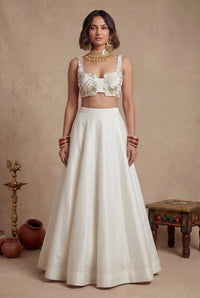 BLANCA White Lace Lehenga Top