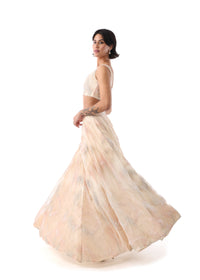CHANDRIKA Nude Pastel Lehenga Set