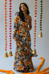 DAVINA Hibiscus Floral Sequin Lehenga Skirt