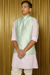 NIK Wavy Jacquard Bandi Vest - Front View - Harleen Kaur - Modern Indian Menswear