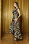 ILARIA Floral Jacquard Hi-Lo Lehenga Skirt - Side View - Harleen Kaur - Ethically Made Womenswear