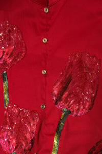 GIANNI Red Floral Kurta