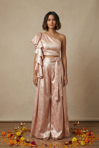 ESHA Blush Pink and Gold Wrap Pants