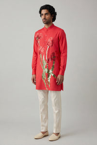 GIANNI Red Floral Kurta