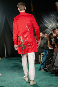 GIANNI Red Floral Kurta