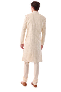 GURTAJ Ivory Embroidered Sherwani
