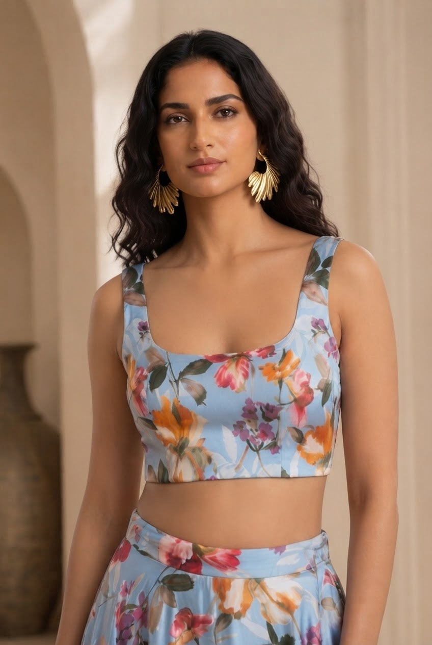 MIKA Floral Lehenga Top