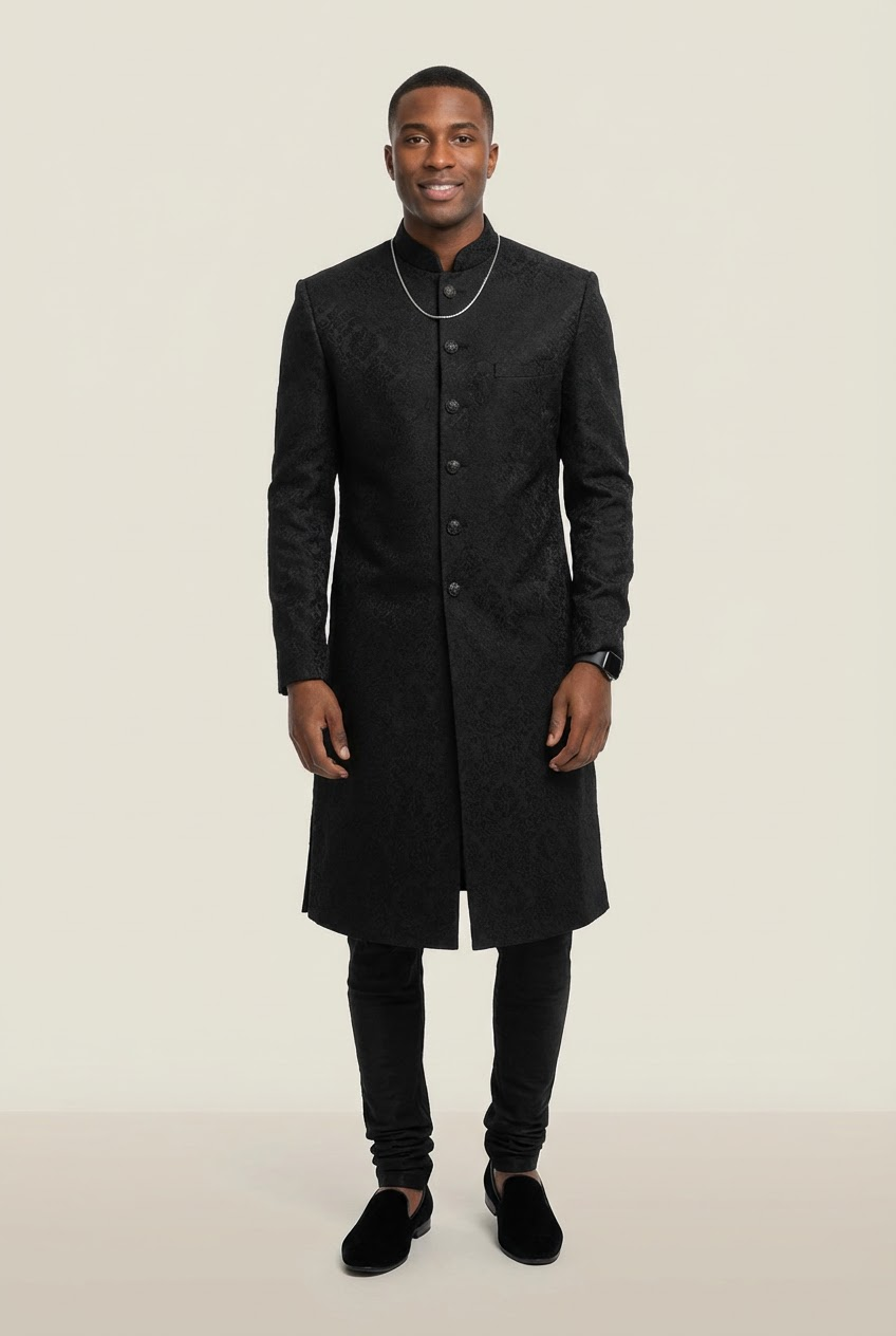 HARBIR Flower Motif Sherwani Jacket