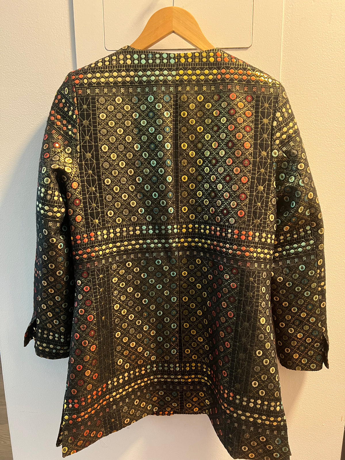 FARIA Black Geo Jacquard Indian Blazer