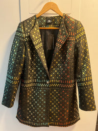 FARIA Black Geo Jacquard Indian Blazer (reFresh)