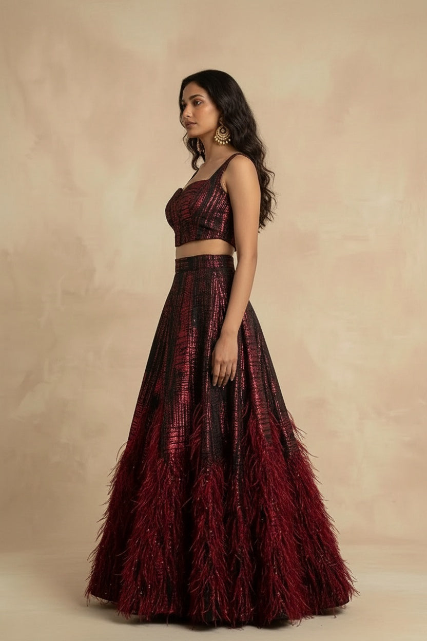 JAYA Fringe Lehenga Skirt