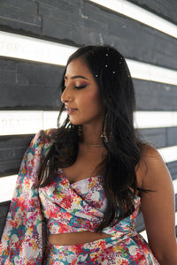 KANDA Watercolor Floral Lehenga Top