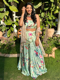 KARISHMA Caribbean Floral Lehenga Skirt