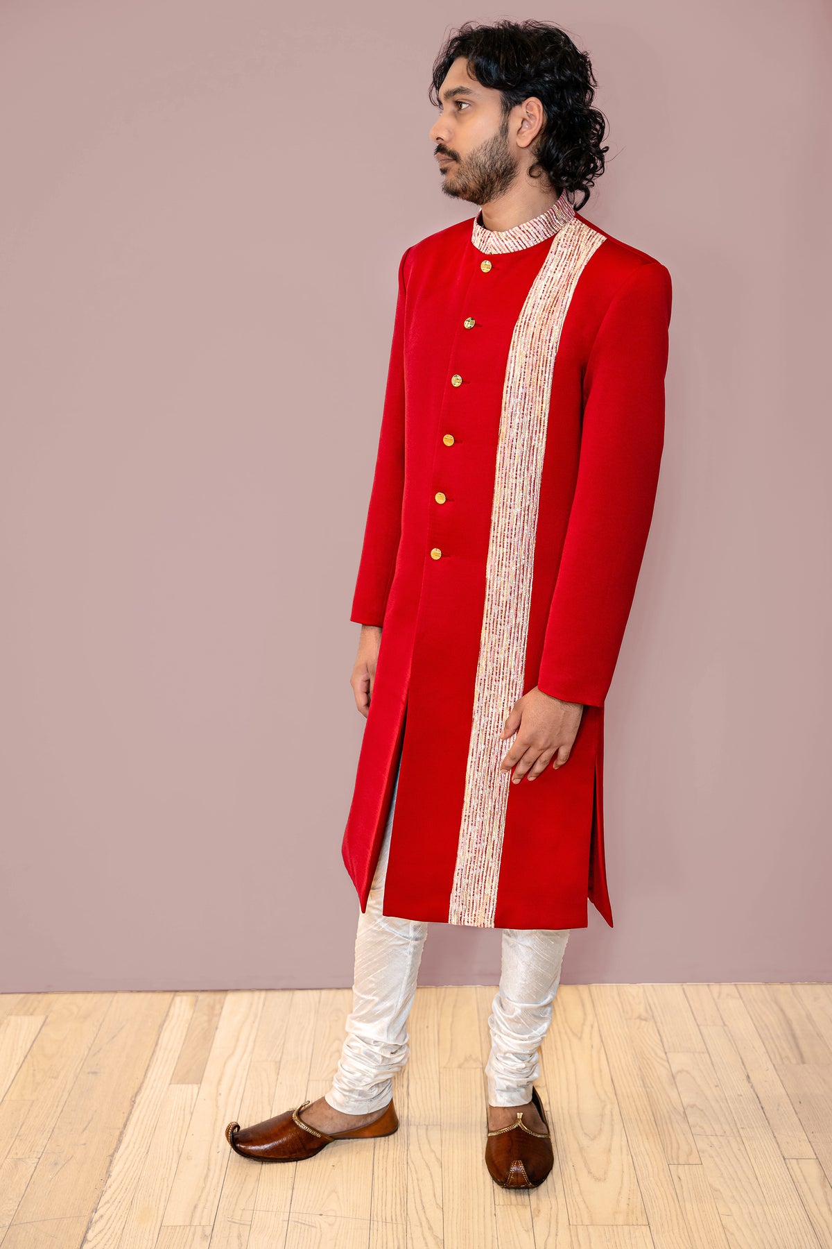 KARTHIK Red Sherwani