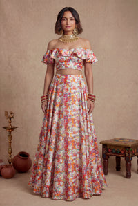 KIANA Watercolor Floral Lehenga Skirt