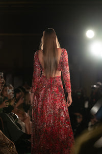 LARISSA Red Floral Sequin Lehenga Top