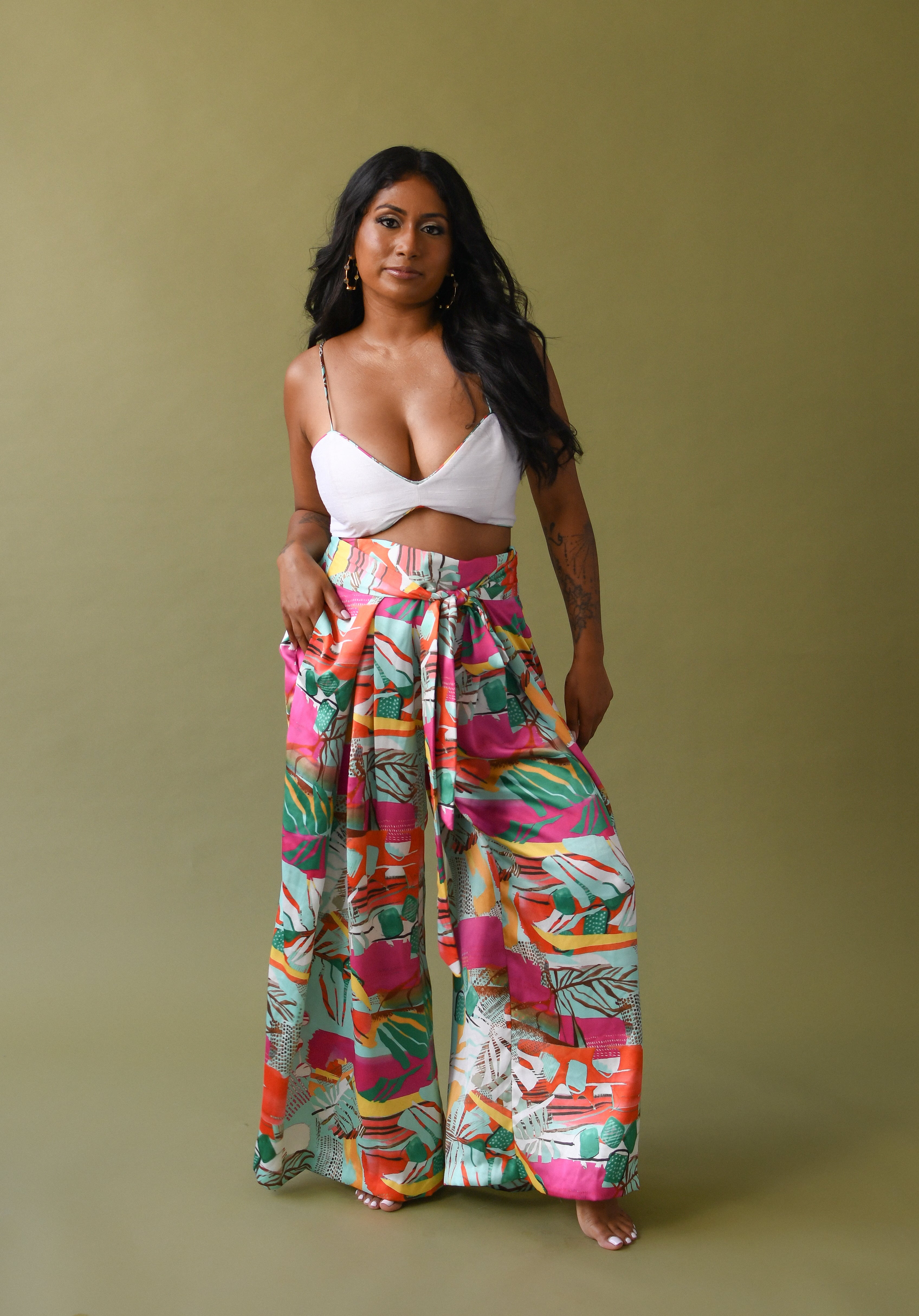 LESHA Abstract Print Pants | Colorful Palazzo Pants – HarleenKaur