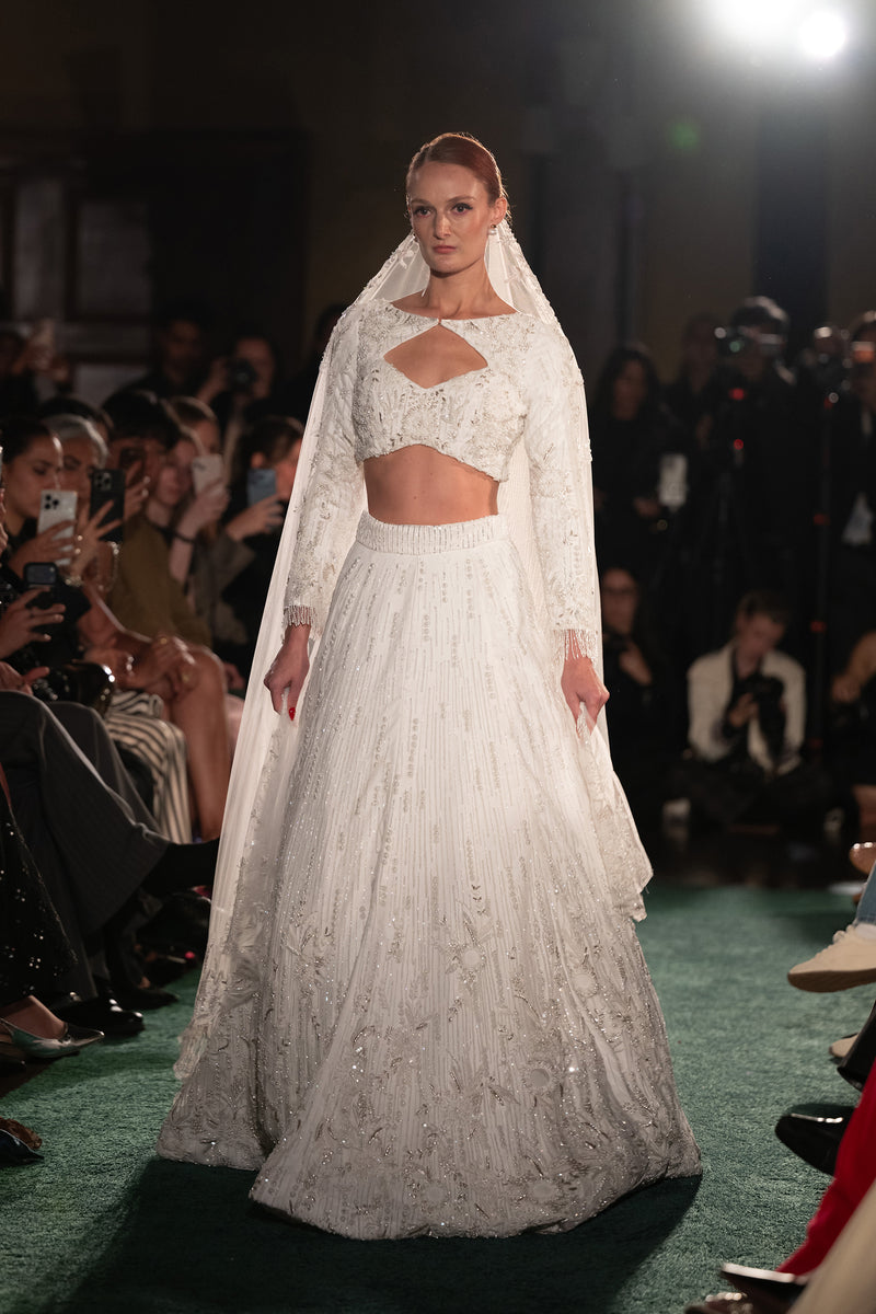 AASHI White Bridal Lehenga Set