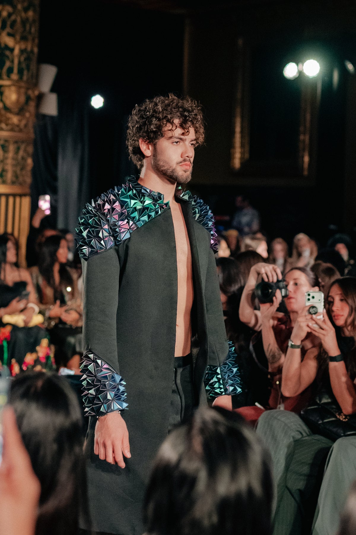 AMIR 3D Printed Open Sherwani Jacket