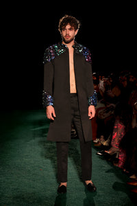 AMIR 3D Printed Open Sherwani Jacket