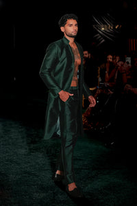 JABAR Green Silk Sherwani