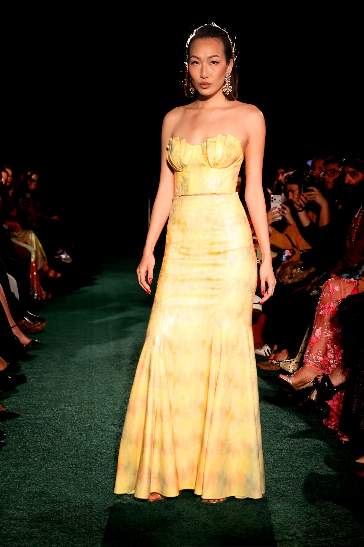 PETUNIA Yellow Corset Lehenga Top