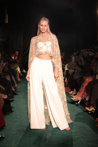 AVEENA Embroidered Gold Cape