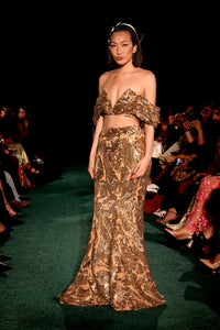NAYLA Gold Lehenga Set