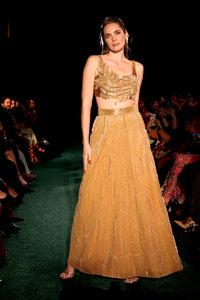 ZURI Gold Lehenga Set