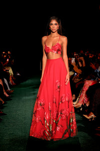 NIA Red Floral Lehenga Set