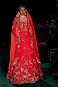 ENCANTA Red Bridal Lehenga Set