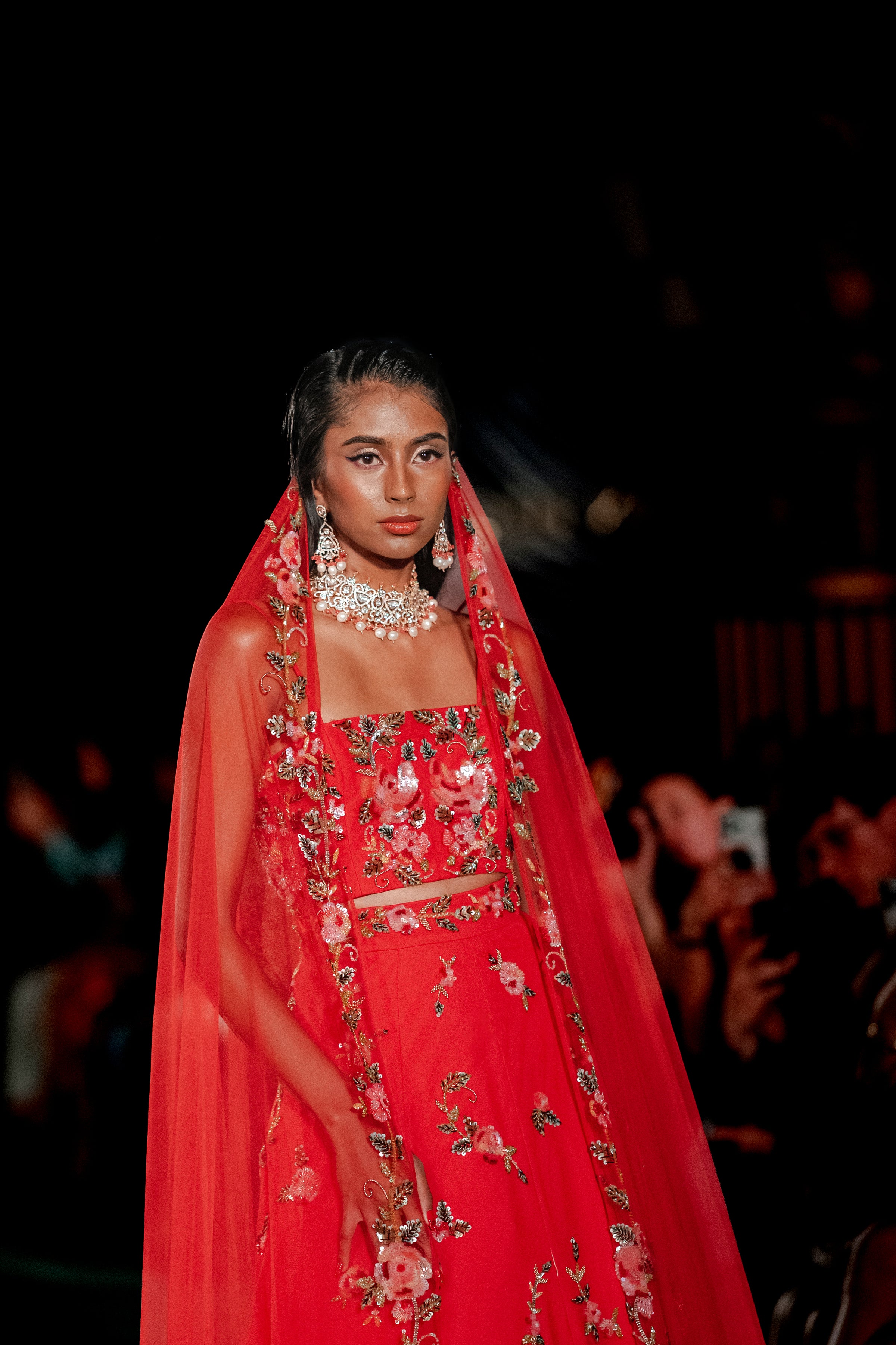 ENCANTA Red Bridal Lehenga Set