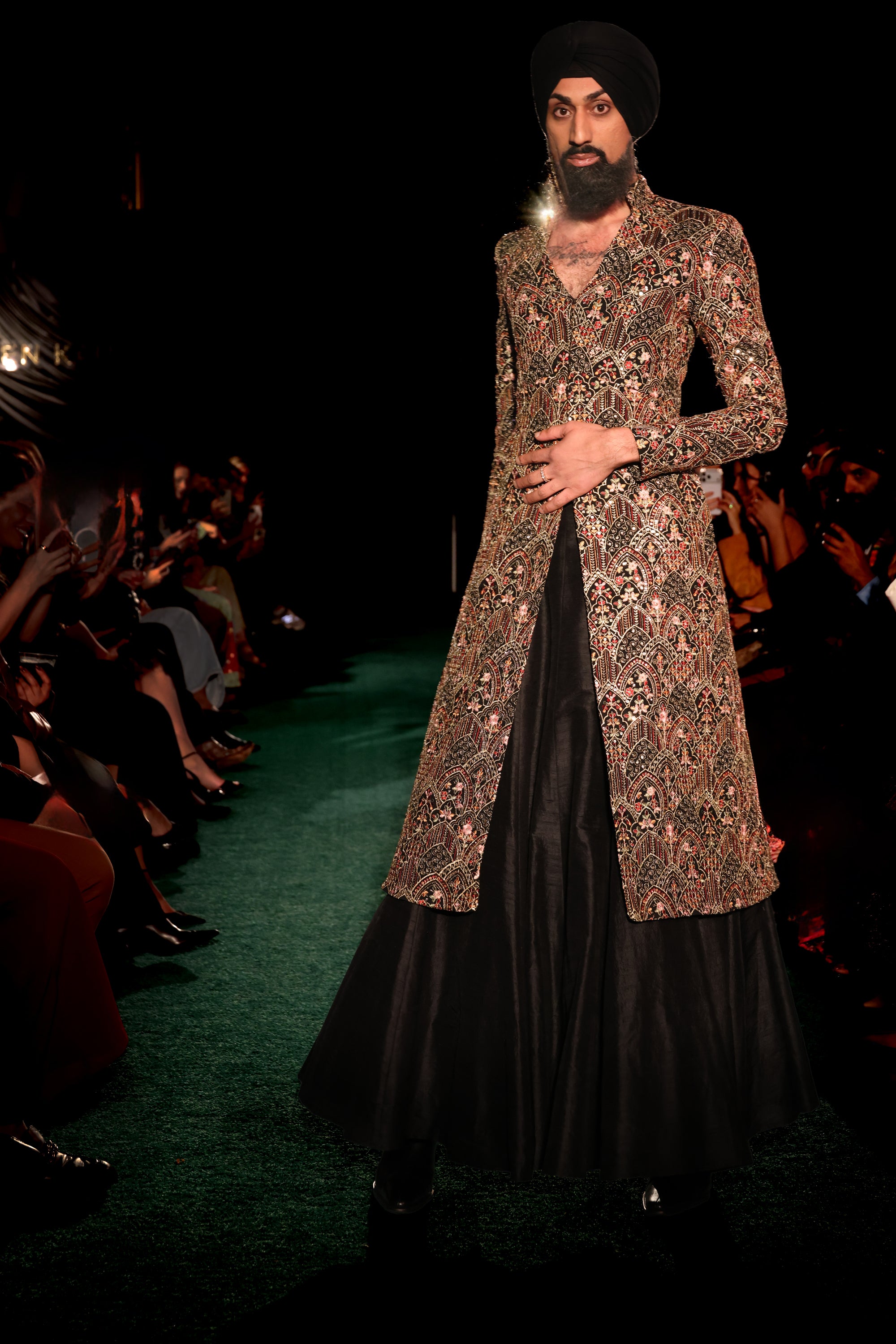 MANU Black Embroidered Jacket Dress