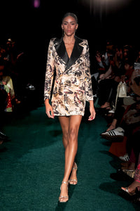 LUMA Black Floral Blazer Jacket Dress