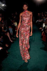 NAKITA Halter Sequin Maxi Dress