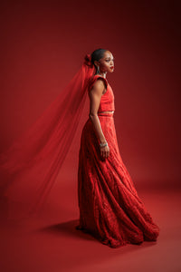 LUCIANA Red Lehenga Set