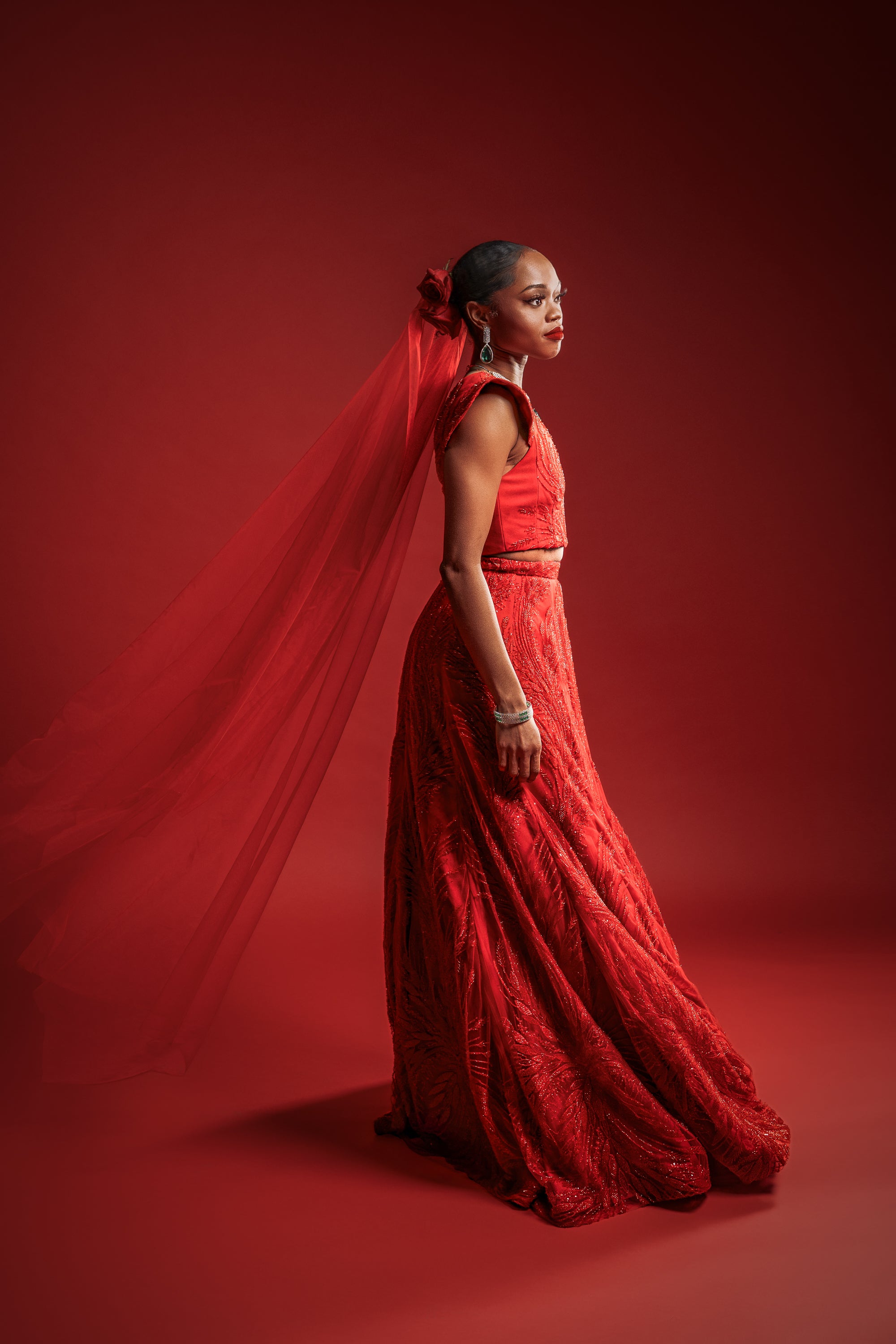 LUCIANA Red Lehenga Set