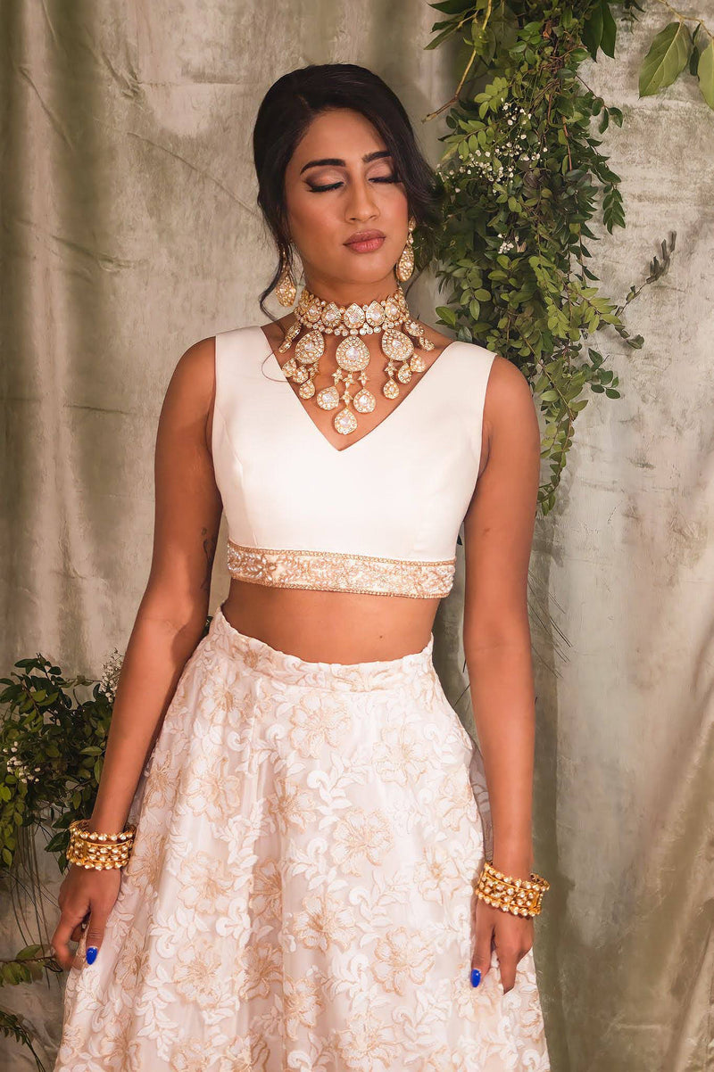 MADHURI Sage Green Matte Satin Top